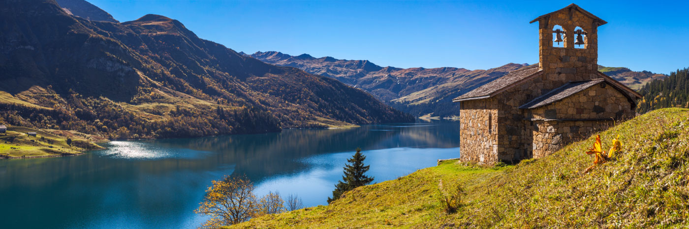 Herve Sentucq - Lac et chapelle de Roselend, Beaufortin