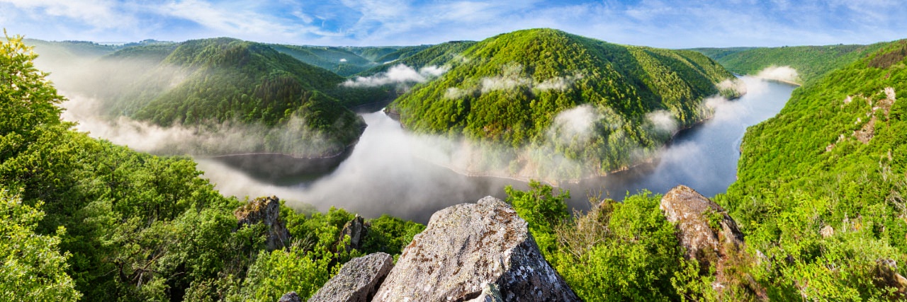 Herve Sentucq - Confluent de la Dordogne et de la Sumène, belvédère de Gratte-Bruyère - Sérandon