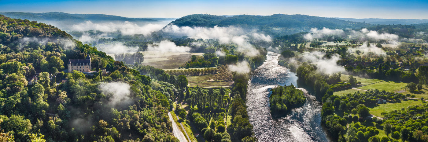 Herve Sentucq - La Dordogne sous le château de Rouffillac, Carlux