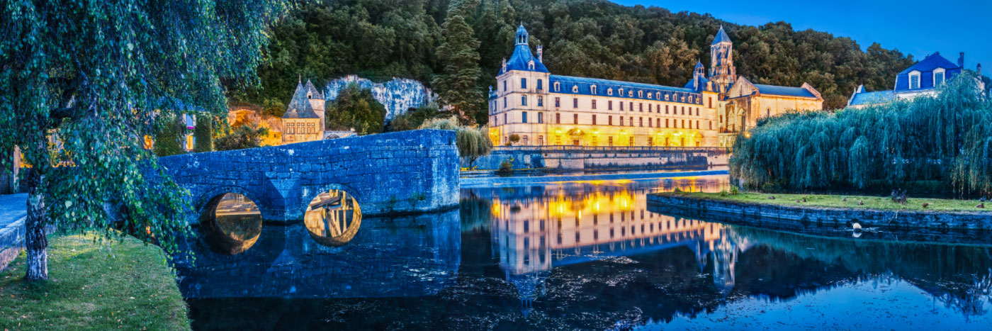 Herve Sentucq - Pont Coudé sur la Dronne, pavillon Renaissance et abbaye de Brantôme