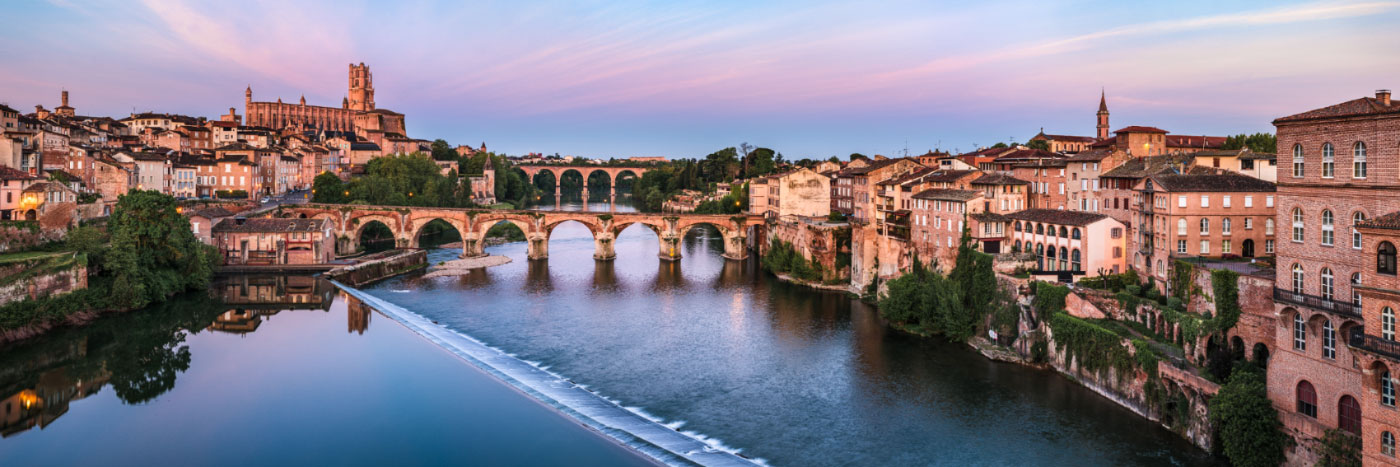 Herve Sentucq - Cité épiscopale d'Albi, cathédrale Sainte-Cécile et Pont Vieux sur le Tarn