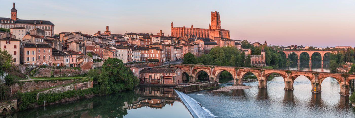 Herve Sentucq - Cité épiscopale d'Albi, cathédrale Sainte-Cécile et Pont Vieux sur le Tarn