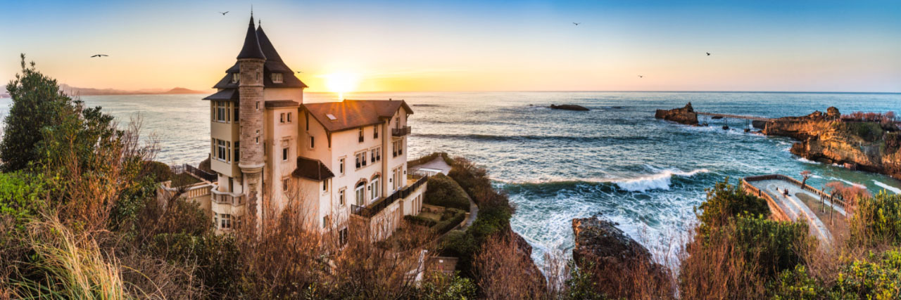 Herve Sentucq - La Villa Belza et le Rocher de la Vierge, Biarritz, Pays-Basque