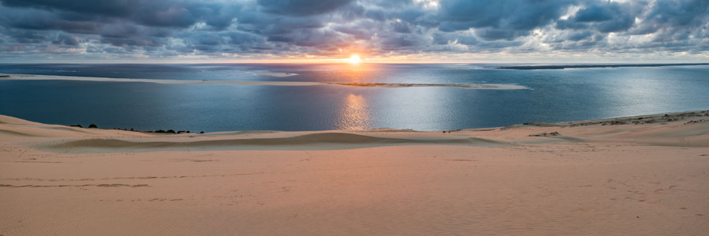 Herve Sentucq - Banc d'Arguin et Cap Ferret depuis la dune du Pyla, côte Atlantique