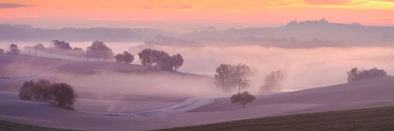 Herve Sentucq - Brouillard matinal dans la vallée de l'Auchie, Marsolan