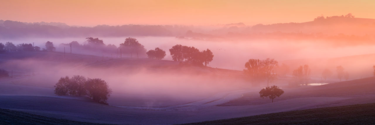 Herve Sentucq - Brouillard matinal dans la vallée de l'Auchie, Marsolan