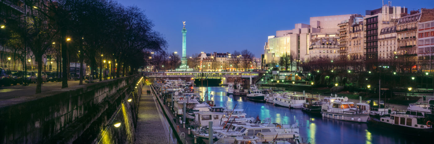 Herve Sentucq - Port de l'Arsenal, Canal Saint-Martin, Opéra et Colonne de la Bastille